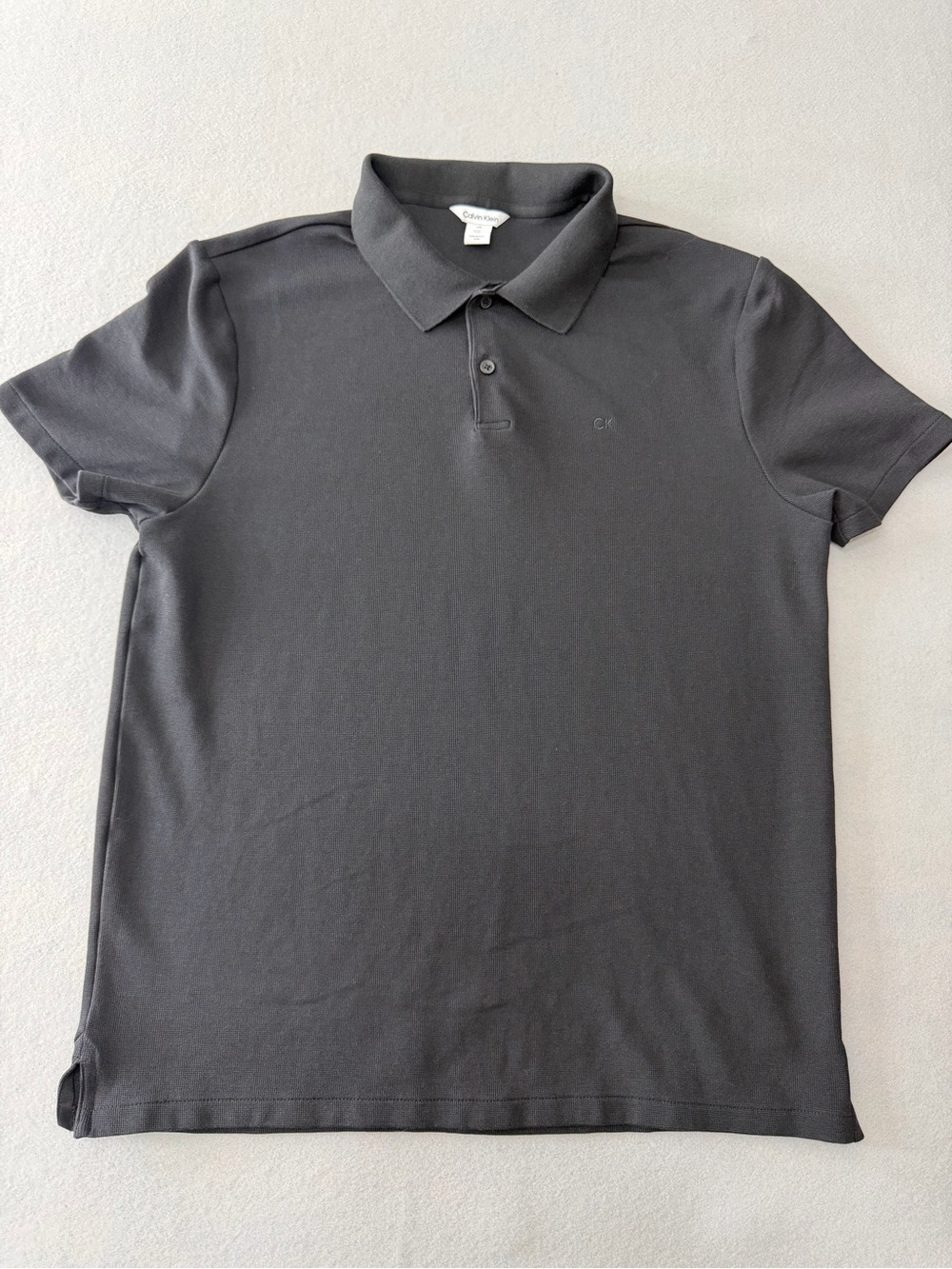 229/00 Calvin Klein Polo Shirt Men’s Large Black Short Sleeve CK